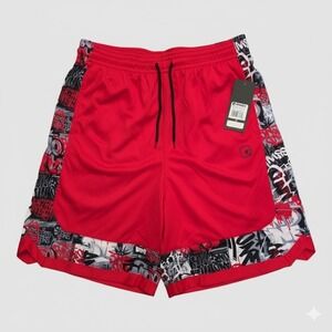 AND1 Mens Basketball Shorts Racing Red‎ 11 Inch Inseam medium